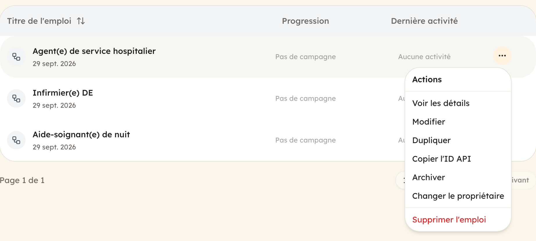 Copier l'ID API depuis la liste des offres