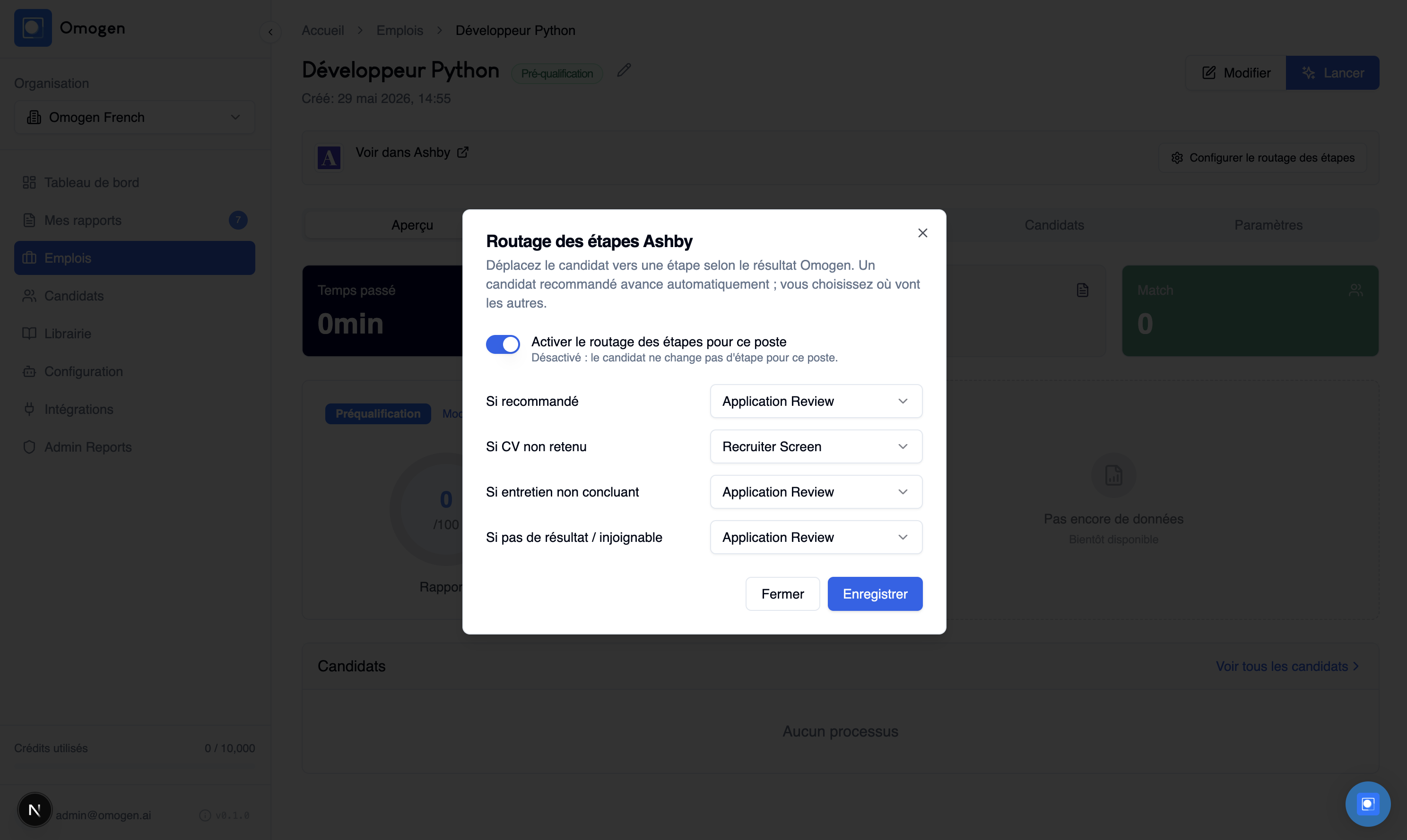 Routage par poste Ashby