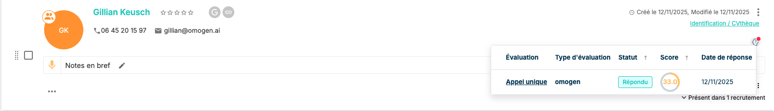 Omogen Between statut repondu 