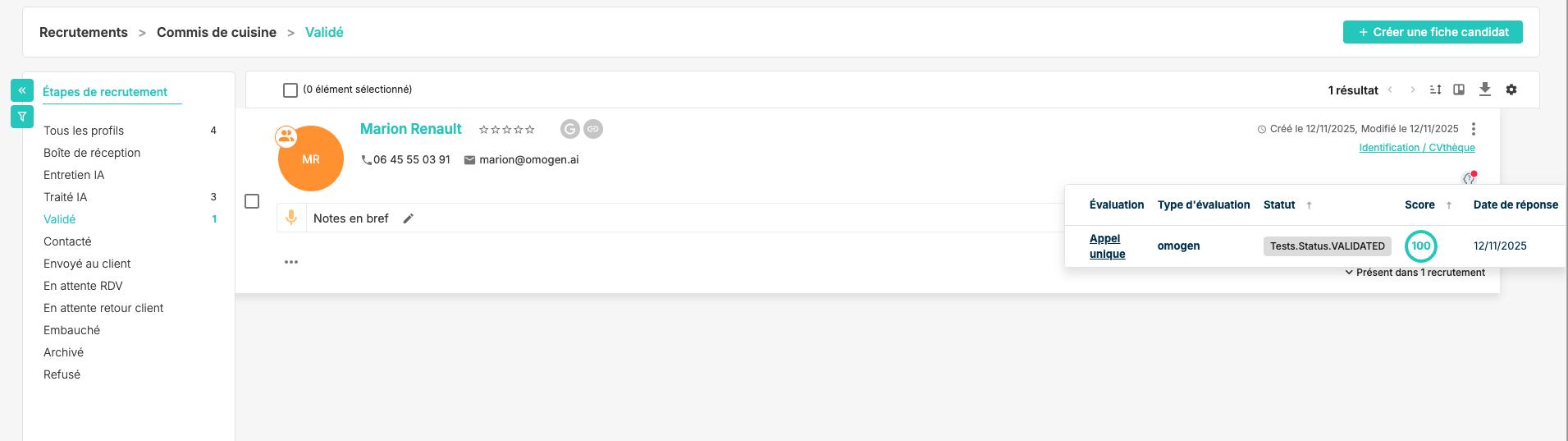 Omogen Between statut valide 