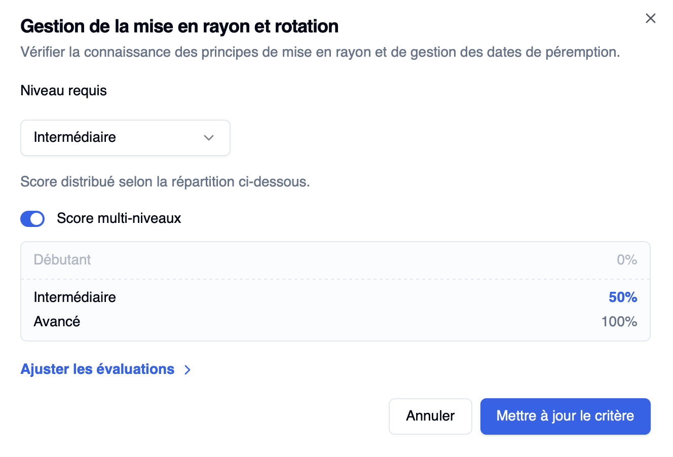 Exemple de score multi-niveaux