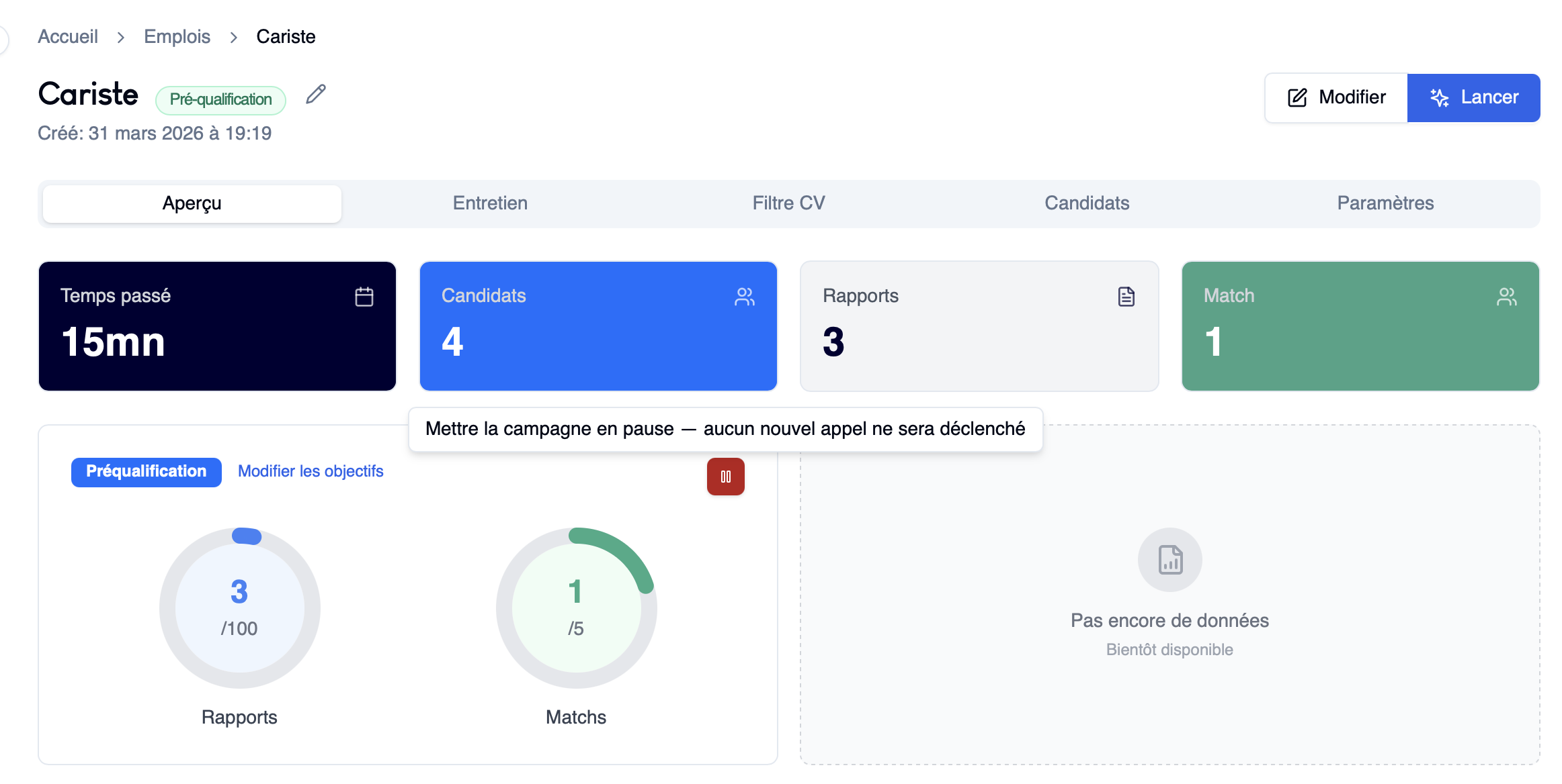 Processus d'appel ne se lance pas - cas 1
