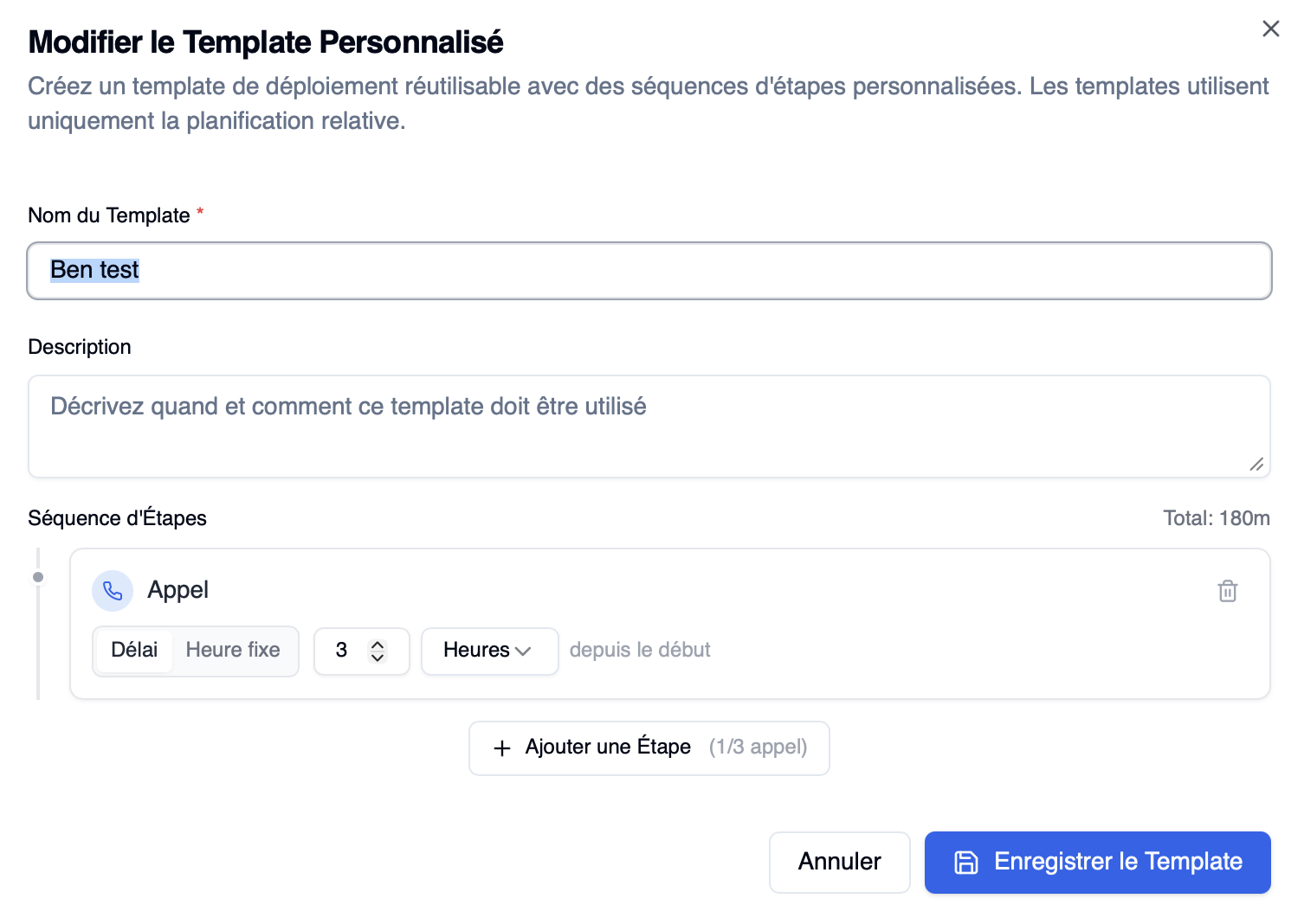 Préférences de planification - jours