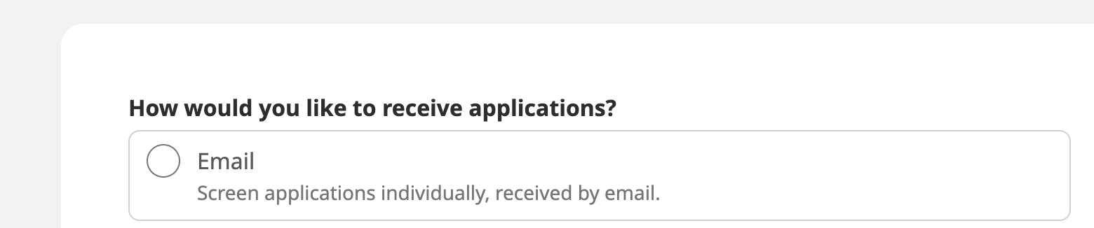 Sur Indeed, choisir l'option « Email » pour recevoir les candidatures