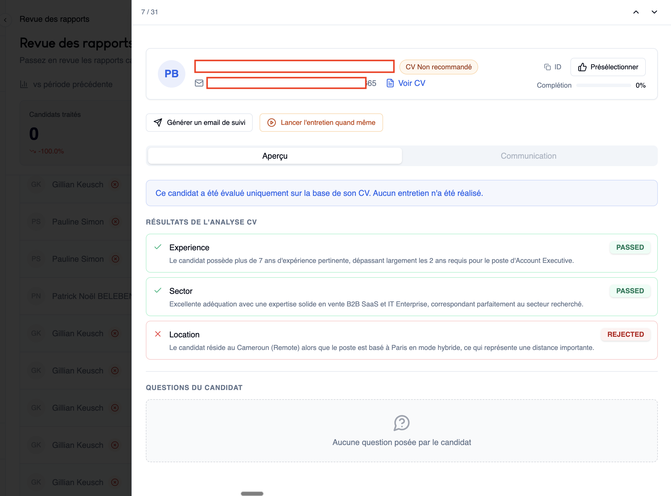 Lancer l'entretien quand même